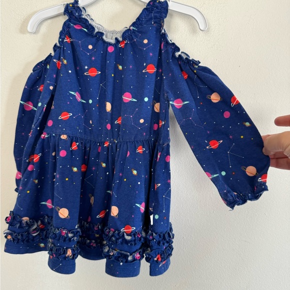 Rosie Pope Baby Girl Planet Cold Shoulder Dress, Solar System, Size 24M - Picture 3 of 5